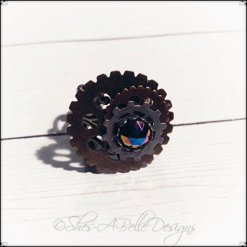 Gearhead Ring in Antique Bronze, Adjustable Steampunk Ring Gearhead Ring in Antique Bronze, Adjustable Steampunk Ring