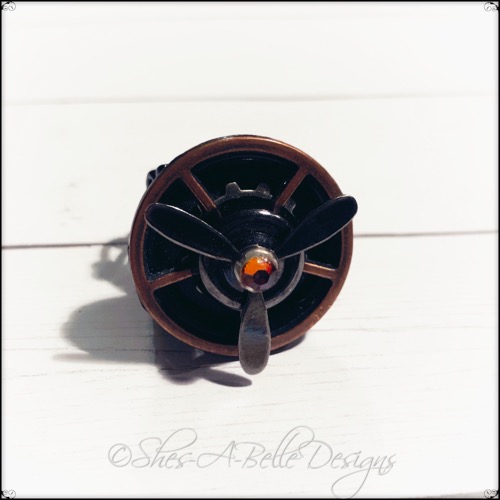 Airship Captain Propeller Ring in Black Powder Coat, Adjustable Steampunk Ring Airship Captain Propeller Ring in Black Powder Coat, Adjustable Steampunk Ring