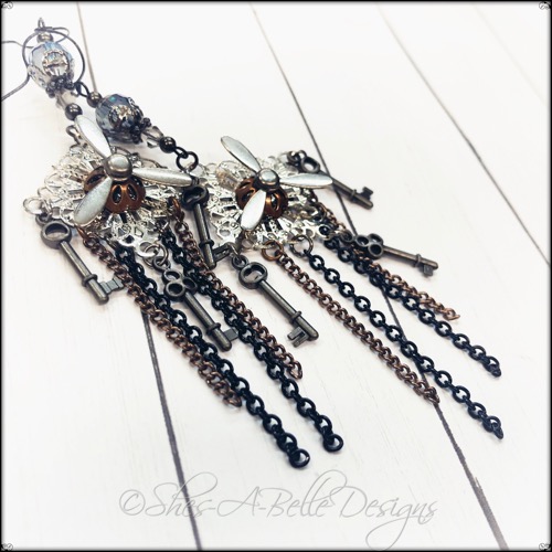Machina Steampunk Earrings in Mixed Metals, Steampunk Earrings Machina Steampunk Earrings in Mixed Metals, Steampunk Earrings