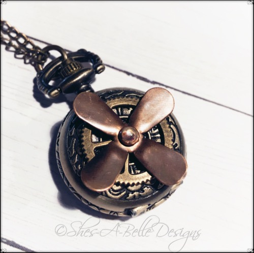 Airship Captain Pocket Watch Necklace in Antique Bronze and Copper, Steampunk Watch Necklace Airship Captain Pocket Watch Necklace in Antique Bronze and Copper, Steampunk Watch Necklace