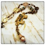Here and Now OOAK Upcycled Rustic Puzzle Piece Necklace in Antique Bronze Here and Now OOAK Upcycled Rustic Puzzle Piece Necklace in Antique Bronze