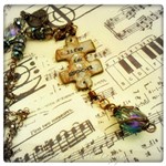 Life is Good OOAK Upcycled Rustic Puzzle Piece Necklace in Antique Bronze Life is Good OOAK Upcycled Rustic Puzzle Piece Necklace in Antique Bronze