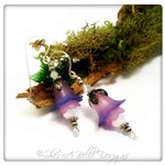 Petunia Fairy Flower Drop Earrings in Antique Silver, Lucite Flower Earrings Petunia Fairy Flower Drop Earrings in Antique Silver, Lucite Flower Earrings