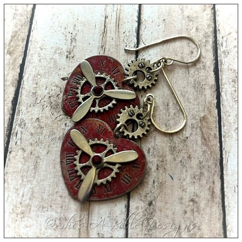 Time Keeper's Steampunk Earrings in Colorized Antique Silver, Steampunk Style