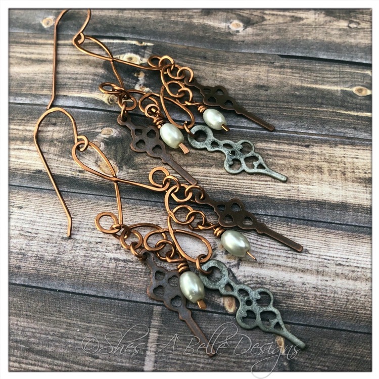 Time Keeper's Steampunk Earrings in Antique Bronze and Copper, Steampunk Earrings