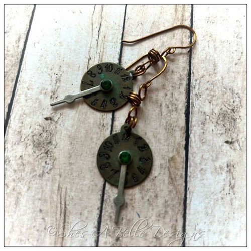 Time Keeper's Earrings in Antique Bronze and Silver, Steampunk Style