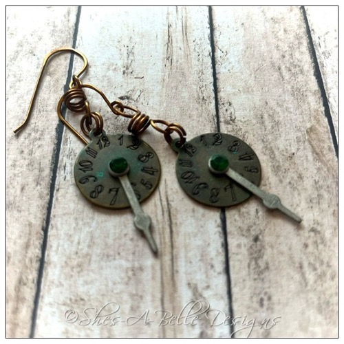 Time Keeper's Earrings in Antique Bronze and Silver, Steampunk Style