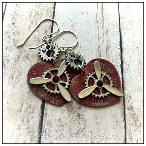 Time Keeper's Steampunk Earrings in Colorized Antique Silver, Steampunk Style