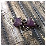 French Lilac Fairy Flower Upside Down Drop Earrings in Antique Silver, Lucite Flower Earrings