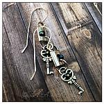 Antique Lock and Skeleton Keys Earrings in Antique Silver, Steampunk Earrings