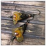 Sunflower Fairy Flower Drop Earrings in Gunmetal, Lucite Flower Earrings