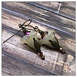 Beech Nut Fairy Flower Upside Down Pixie Drop Earrings in Antique Bronze, Lucite Flower Earrings