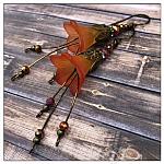 Autumn Fairy Flower Cascade Earrings in Antique Bronze, Lucite Flower Earrings