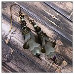 Snowflake Fairy Flower Trumpet Trail Earrings in Antique Bronze, Lucite Flower Earrings
