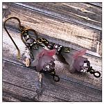 French Lilac Fairy Flower Drop Earrings in Antique Bronze, Lucite Flower Earrings
