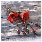 Wild Peony Fairy Flower Cascade Earrings in Antique Bronze, Lucite Flower Earrings