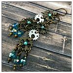 Gearhead Steampunk Earrings in Mixed Metals, Steampunk Style