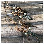 Time Keeper's Steampunk Earrings in Antique Bronze and Copper, Steampunk Earrings